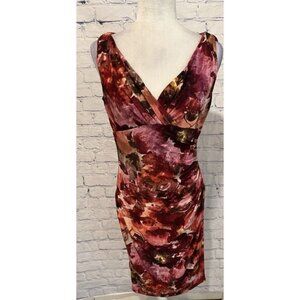 NWT LAUREN Ralph Lauren Multicolored Floral Sheath Sleeveless Midi Dress Size 10
